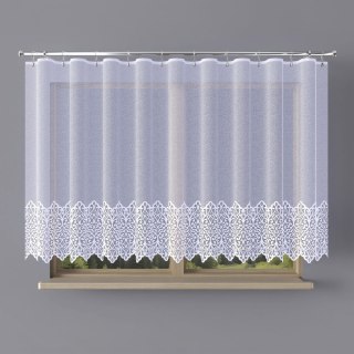 Firanka żakardowa ze wzorem na samym dole, wysokość 140cm, kolor 001 biały 019470/000/001/000140/1