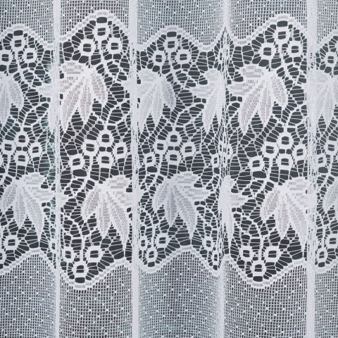 Firanka żakardowa ze wzorem pasowym, wysokość 180cm, kolor 001 biały 004164/000/001/000180/1