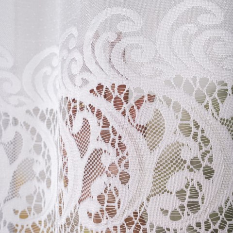 Firanka żakardowa ze wzorem pasowym, wysokość 180cm, kolor 001 biały 107871/000/001/000180/1