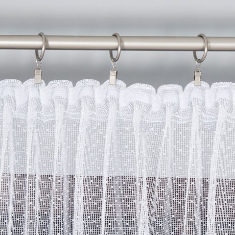 Firanka żakardowa ze wzorem pasowym, wysokość 250cm, kolor 001 biały 004164/000/001/000250/1