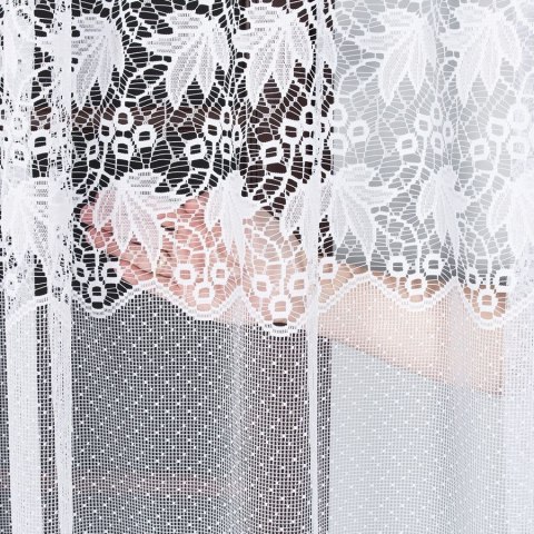 Firanka żakardowa ze wzorem pasowym, wysokość 250cm, kolor 001 biały 004164/000/001/000250/1