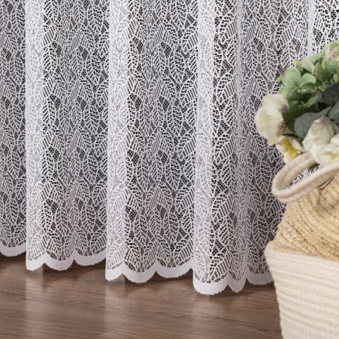 Firanka żakardowa ze wzorem pasowym, wysokość 250cm, kolor 001 biały 044288/000/001/000250/1
