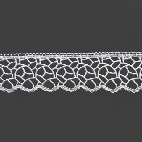 Koronka gipiurowa, wysokość 10cm, kolor 001 biały 073337/BIS/001/000010/1