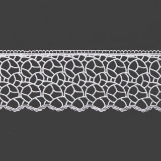 Koronka gipiurowa, wysokość 15cm, kolor 001 biały 073337/BIS/001/000015/1