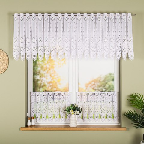 Zazdrostka żakardowa panelowa, wysokość 70cm, kolor 001 biały 019401/000/001/000070/1