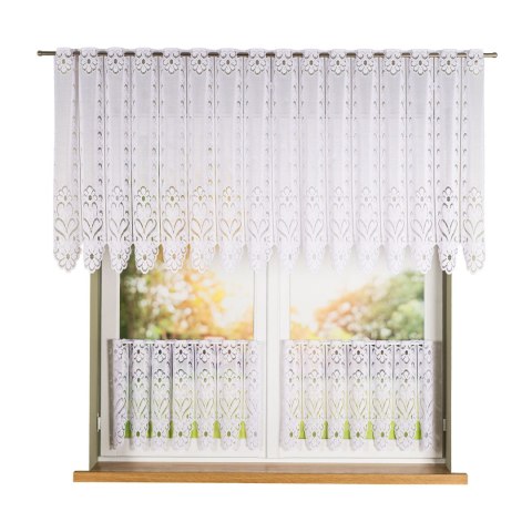 Zazdrostka żakardowa panelowa, wysokość 90cm, kolor 001 biały 019401/000/001/000090/1