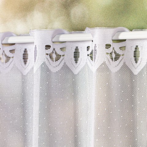 Zazdrostka żakardowa ze wzorem na samym dole, wysokość 60cm, kolor 001 biały 018869/000/001/000060/1