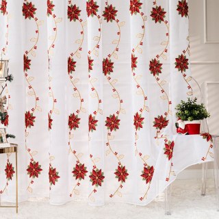 Firanka haftowana z ołowianką, wysokość 290cm, kolor 001 biały 425050/OLO/001/000290/1