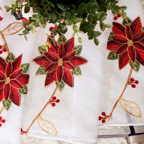 Firanka haftowana z ołowianką, wysokość 290cm, kolor 001 biały 425050/OLO/001/000290/1