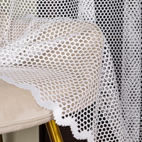 Firanka żakardowa ze wzorem po całości, wysokość 250cm, kolor 001 biały 011607/000/001/000250/1