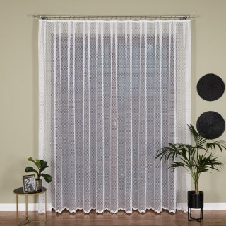 Firanka żakardowa ze wzorem po całości, wysokość 250cm, kolor 001 biały 011607/000/001/000250/1