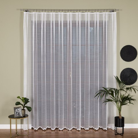 Firanka żakardowa ze wzorem po całości, wysokość 250cm, kolor 001 biały 011607/000/001/000250/1