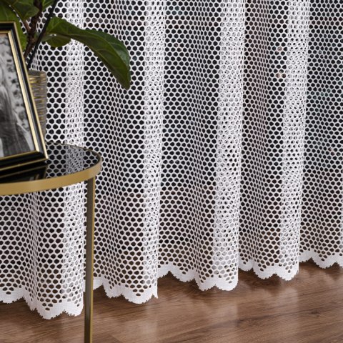 Firanka żakardowa ze wzorem po całości, wysokość 250cm, kolor 001 biały 011607/000/001/000250/1