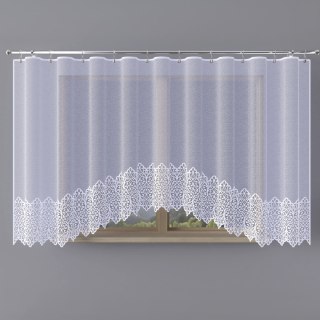 KRYSTYNA Firanka żakardowa odpasowana ze wzorem na samym dole, szerokość 400 x wysokość 160cm, kolor 001 biały N356 019470/FOL/0