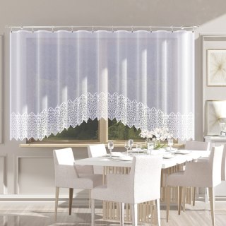 KRYSTYNA Firanka żakardowa odpasowana ze wzorem na samym dole, szerokość 400 x wysokość 160cm, kolor 001 biały N356 019470/FOL/0