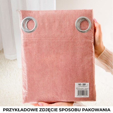 SOFT Zasłona gotowa na przelotkach, szerokość 140cm x wysokość 260cm, kolor 025 szarobrązowy TD0035/ZGP/025/140260/1