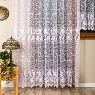 TEOFILA Firanka żakardowa odpasowana na prosto, szerokość 280 x wysokość 250cm, kolor 001 biały 049348/FOP/001/000251/1