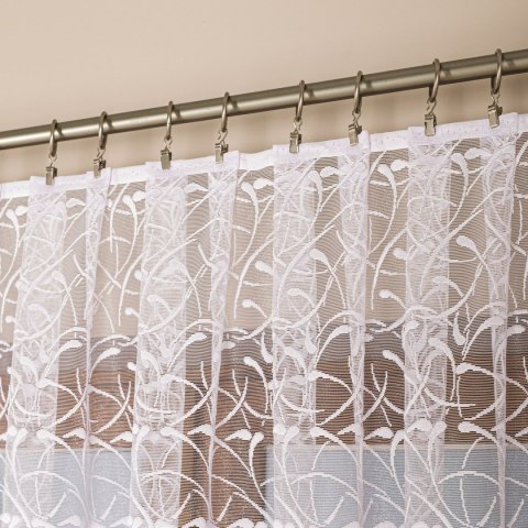 TEOFILA Firanka żakardowa odpasowana na prosto, szerokość 280 x wysokość 250cm, kolor 001 biały 049348/FOP/001/000251/1