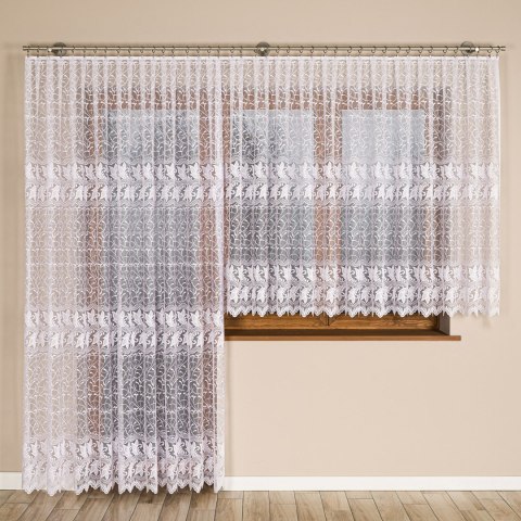 TEOFILA Firanka żakardowa odpasowana na prosto, szerokość 280 x wysokość 250cm, kolor 001 biały 049348/FOP/001/000251/1