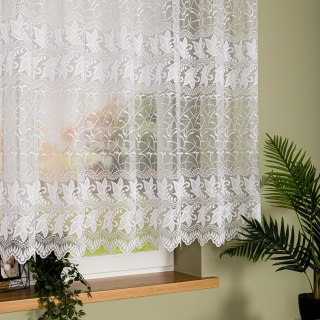 TEOFILA Firanka żakardowa odpasowana na prosto, szerokość 400 x wysokość 150cm, kolor 001 biały 049348/FOP/001/000152/1