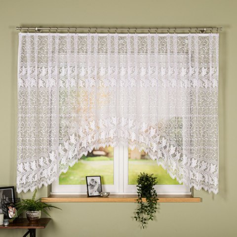 TEOFILA Firanka żakardowa odpasowana, szerokość 400 x wysokość 160cm, kolor 001 biały 049348/FOL/001/000162/1