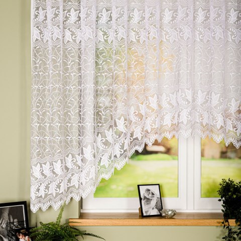 TEOFILA Firanka żakardowa odpasowana, szerokość 400 x wysokość 160cm, kolor 001 biały 049348/FOL/001/000162/1