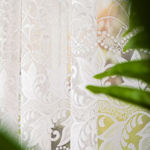 TEOFILA Firanka żakardowa odpasowana, szerokość 400 x wysokość 160cm, kolor 001 biały 049348/FOL/001/000162/1