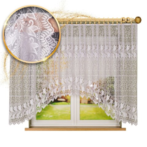 TEOFILA Firanka żakardowa odpasowana, szerokość 400 x wysokość 160cm, kolor 001 biały 049348/FOL/001/000162/1