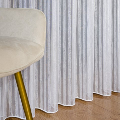 Firanka fantazyjna z ołowianką, wysokość 300cm, kolor 002 biały ze złotą nitką 001777/OLO/002/000300/1