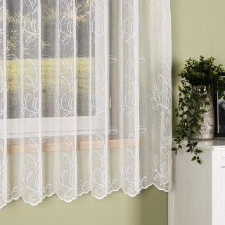 Firanka haftowana po całości, wysokość 180cm, kolor 001 biały 948664/020/001/000180/1