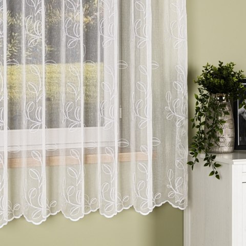 Firanka haftowana po całości, wysokość 180cm, kolor 001 biały 948664/020/001/000180/1