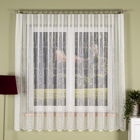 Firanka haftowana po całości, wysokość 180cm, kolor 001 biały 948664/020/001/000180/1