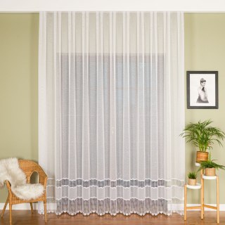 Firanka z aplikacją, dwupasowa, wysokość 290cm, kolor 010 offwhite APL002/433/010/000290/1