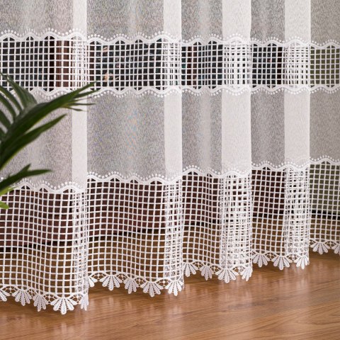Firanka z aplikacją, dwupasowa, wysokość 290cm, kolor 010 offwhite APL002/433/010/000290/1