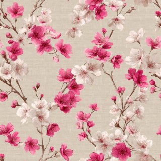 KWIATY KEIKO Tkanina dekoracyjna BLACKOUT, 145cm, kolor 004 beżowy D00438/BLC/004/145000/1