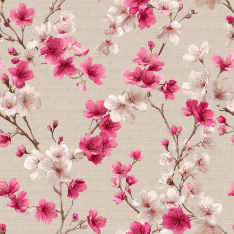 KWIATY KEIKO Tkanina dekoracyjna BLACKOUT, 145cm, kolor 004 beżowy D00438/BLC/004/145000/1