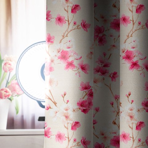 KWIATY KEIKO Tkanina dekoracyjna BLACKOUT, 145cm, kolor 004 beżowy D00438/BLC/004/145000/1