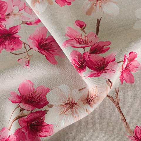 KWIATY KEIKO Tkanina dekoracyjna BLACKOUT, 145cm, kolor 004 beżowy D00438/BLC/004/145000/1