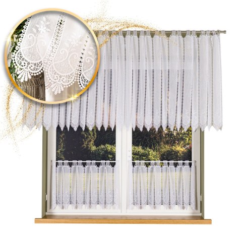 Zazdrostka batystowa z haftem, wysokość 90cm, kolor 001 biały 097626/000/001/000090/1