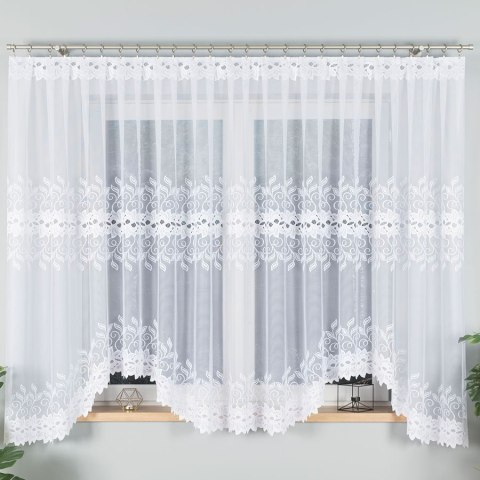 Firanka gotowa żakardowa BASTIA 180x450 cm kolor biały Firanka gotowa żakardowa BASTIA 180x450 cm kolor biały