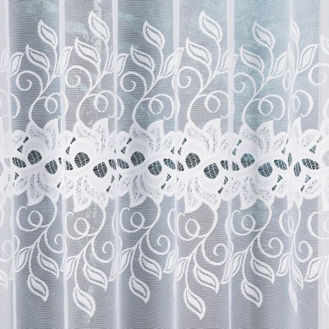 Firanka gotowa żakardowa BASTIA 180x450 cm kolor biały Firanka gotowa żakardowa BASTIA 180x450 cm kolor biały