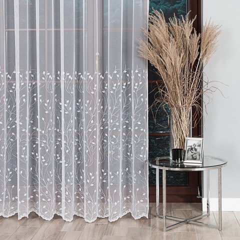 Firanka haftowana 024778 wysokość 250 cm kolor biały Firanka haftowana 024778 wysokość 250 cm kolor biały