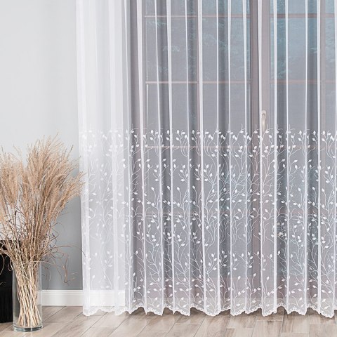 Firanka haftowana 024778 wysokość 250 cm kolor biały Firanka haftowana 024778 wysokość 250 cm kolor biały