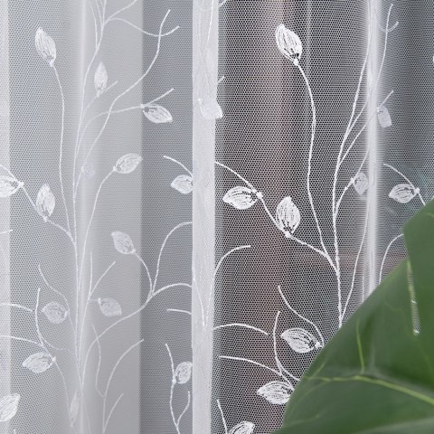 Firanka haftowana 024778 wysokość 250 cm kolor biały Firanka haftowana 024778 wysokość 250 cm kolor biały