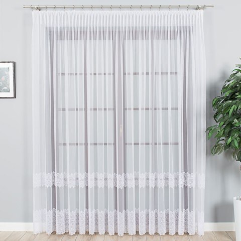 Firanka haftowana 013490 wysokość 280 cm kolor biały Firanka haftowana 013490 wysokość 280 cm kolor biały