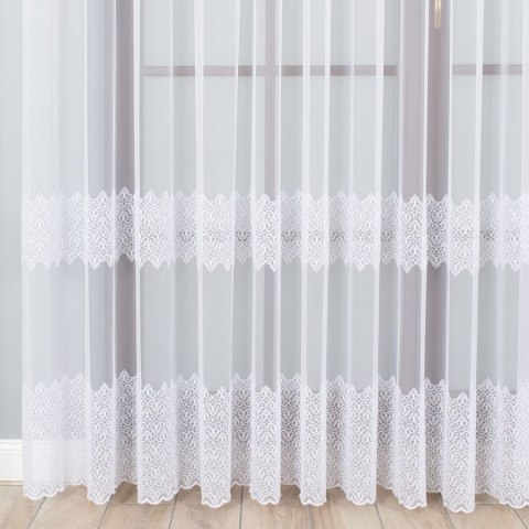 Firanka haftowana 013490 wysokość 280 cm kolor biały Firanka haftowana 013490 wysokość 280 cm kolor biały
