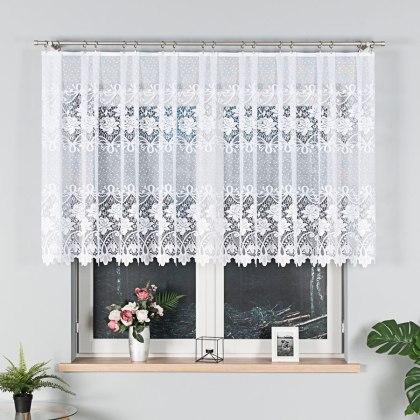 Firanka żakardowa na metry 017480 wysokość 110 cm kolor biały