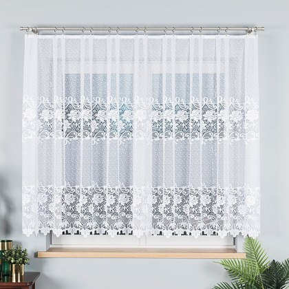 Firanka żakardowa na metry 017480 wysokość 150 cm kolor biały