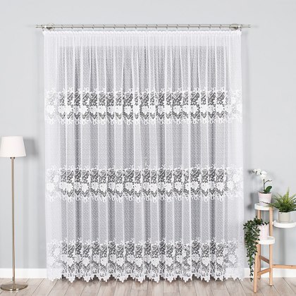 Firanka żakardowa na metry 017480 wysokość 220 cm kolor biały