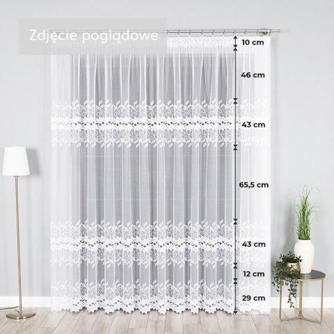 Firanka żakardowa 648107 wysokość 220 cm kolor biały